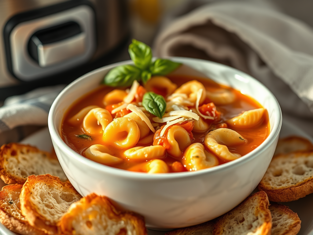 Creamy Slow Cooker Tomato Tortellini Soup&nbsp;Recipe